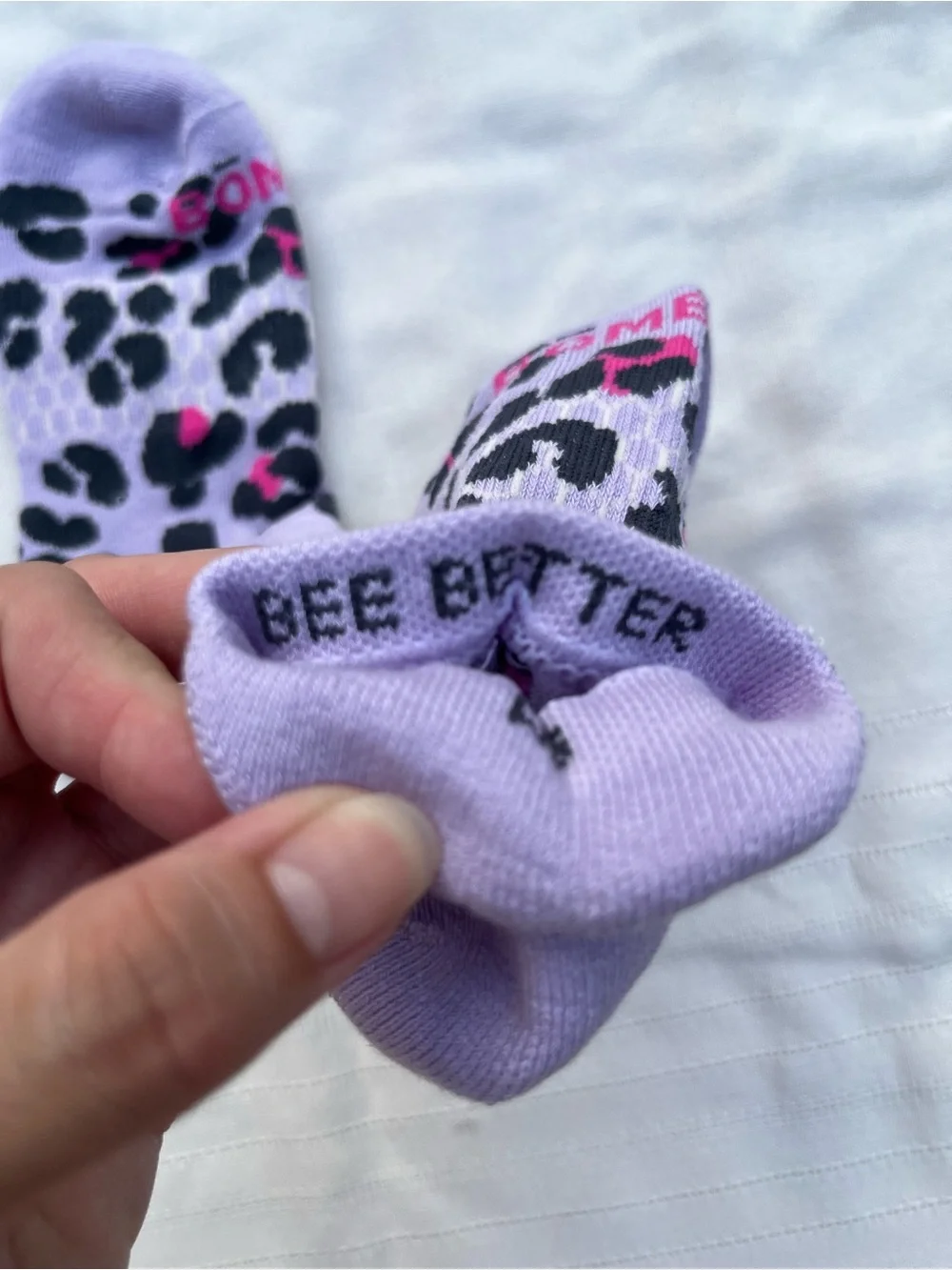 Bombas 3 Pr Lavender Leopard No-Show Blister Tab Socks - Picture 7 of 9